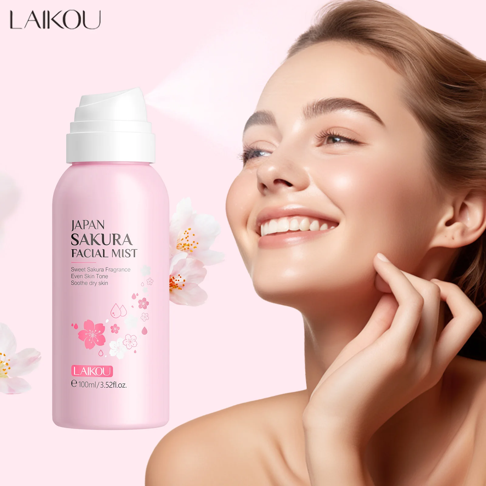 Oil Mister Spray Bottle - LAIKOU Sakura Facial Mist Brightening Spray