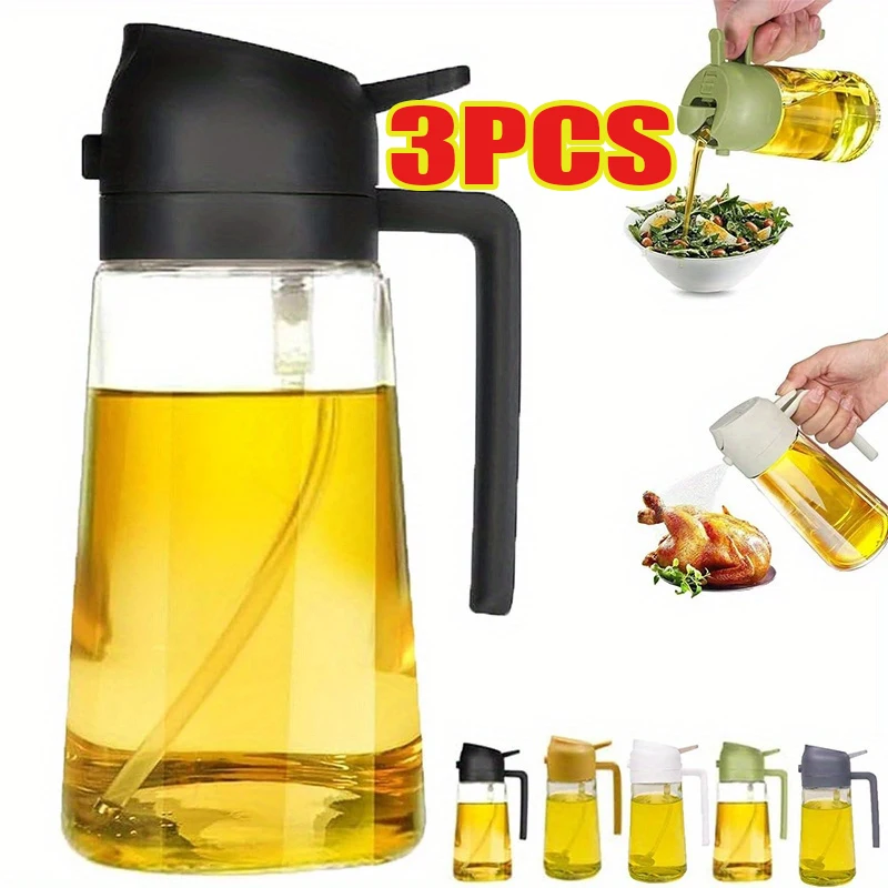 Oil Mister Spray Bottle - Oil Spray 2-in-1 Plastic Household Kitchen